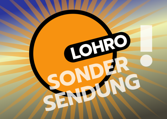 LOHRO Logo mit illustiertem Stern herum und Ausrufezeichen