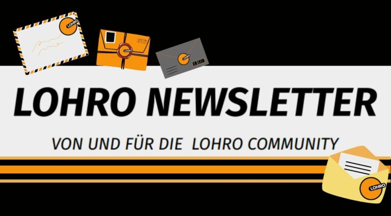 Der LOHRO Newsletter mit kleinen Briefen mit LOHRO-Briefmarke