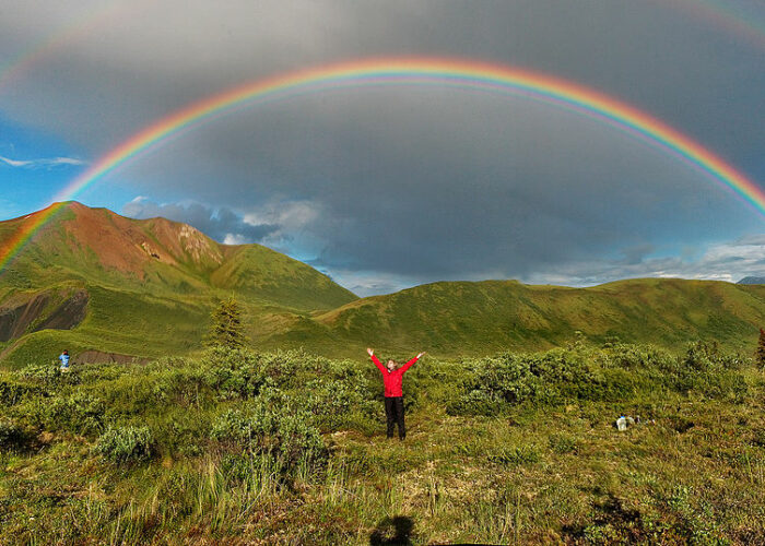 Full featured double rainbow in Wrangell-St. Elias National Park, Alaska