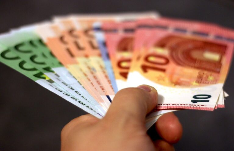 eine Hand hält gefächerte EURO-Banknoten